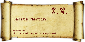 Kanits Martin névjegykártya